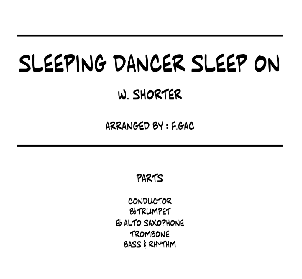 Sleeping Dancer sleep on (Wayne Shorter) - SEXTET JAZZ COMBO