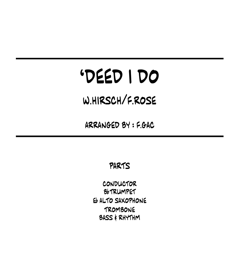 'Deed I do (Hirsch/Rose) - SEXTET JAZZ COMBO